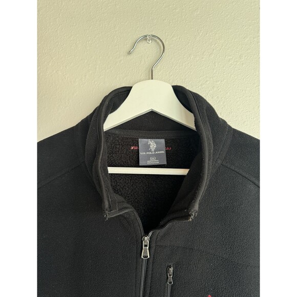 USPA Polo Fleece Vest Black Big & Tall 2XL Full Zip Polyester Great Condition - Picture 3 of 11
